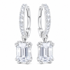 5 ct DEW White Moissanite Solitaire Earrings With Accents In Gold Vermeil