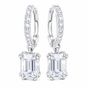 5 ct DEW White Moissanite Solitaire Earrings With Accents In Gold Vermeil