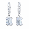 5 ct DEW White Moissanite Solitaire Earrings With Accents In Gold Vermeil