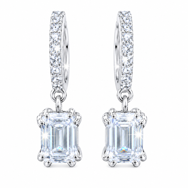 5 ct DEW White Moissanite Solitaire Earrings With Accents In Gold Vermeil