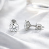 12.00 ct DEW Certified Round Cut Moissanite Solitaire Studs In Gold Vermeil