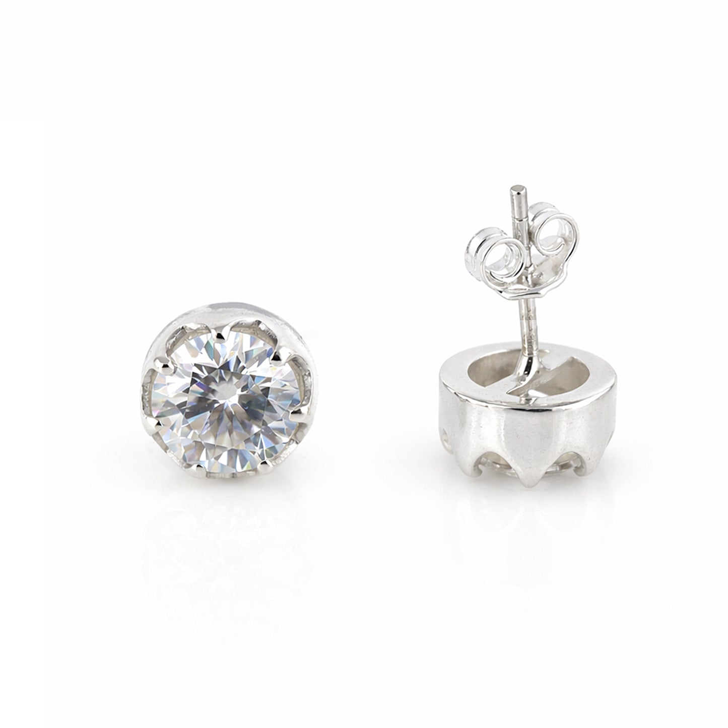 3.20 Ct Round Cut Lab Grown Diamond Stud Earrings VS1 | 18k Gold Vermeil | Gift Her