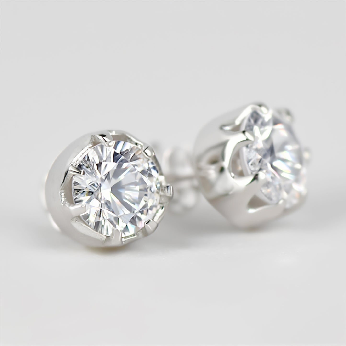 3.20 Ct Round Cut Lab Grown Diamond Stud Earrings VS1 | 18k Gold Vermeil | Gift Her