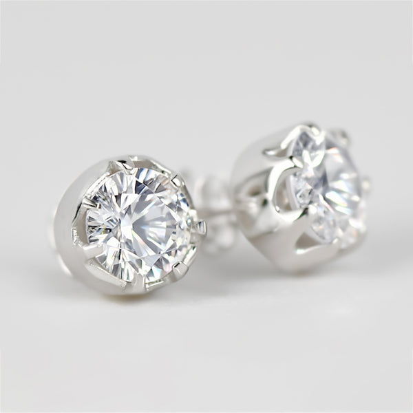 3.20 Ct Round Cut Lab Grown Diamond Stud Earrings VS1 | 18k Gold Vermeil | Gift Her