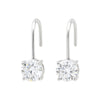10 ct DEW Certified Round Cut White Moissanite Dangler Earrings Vermeil 925 Silver