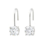 10 ct DEW Certified Round Cut White Moissanite Dangler Earrings Vermeil 925 Silver