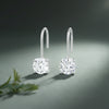 10 ct DEW Certified Round Cut White Moissanite Dangler Earrings Vermeil 925 Silver