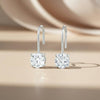 10 ct DEW White Moissanite Dangler Earrings Gold Vermeil Certified Great Sparkle