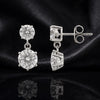 Certified 6.00 ct DEW White Moissanite Designer Dangler Earrings in Gold Vermeil