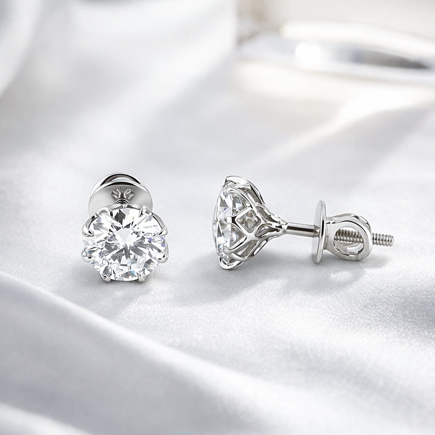 12.00 ct DEW Certified Round Cut Moissanite Studs Earrings In Gold Vermeil