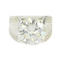 6.65 ct DEW Certified Round Cut White Solitaire Moissanite Ring In Gold Vermeil
