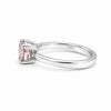 Certified 3 Ct Round Cut Pink Moissanite Solitaire Ring in Gold Plated Vermeil