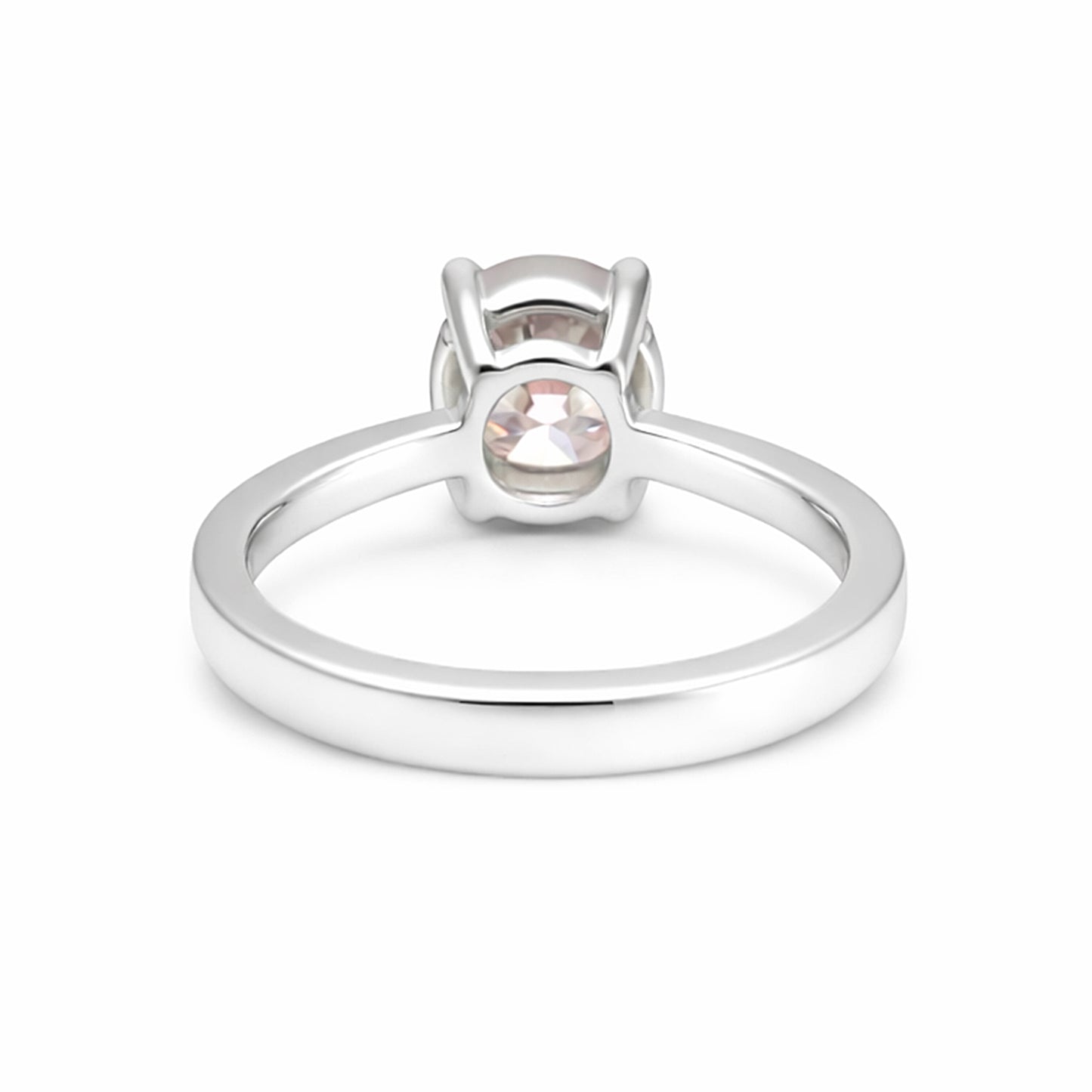 Certified 3 Ct Round Cut Pink Moissanite Solitaire Ring in Gold Plated Vermeil