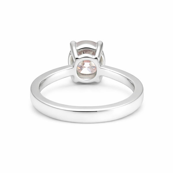 Certified 3 Ct Round Cut Pink Moissanite Solitaire Ring in Gold Plated Vermeil