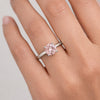 Certified 3 Ct Round Cut Pink Moissanite Solitaire Ring in Gold Plated Vermeil
