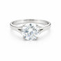 3 Ct Round Cut White Moissanite Solitaire Ring In Gold Vermeil Certified