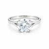 2.80 ct DEW Round Cut White Moissanite Solitaire Ring Certified 18K Gold Plated