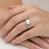 Top view of 3.4ct round brilliant lab diamond ring with vermeil prongs
