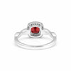 Red Ruby Solitaire Ring 3.73 Ct. Round Cut 925 Sterling Silver Stackable Band