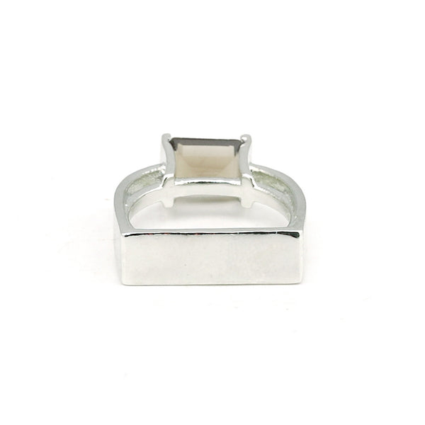 3.80 Ct. Topaz Emerald Solitaire Ring 925 Sterling Silver Birthday Fine Jewelry