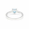 Blue Aquamarine Solitaire Ring 6.00 Ct. Heart Cut 925 Sterling Silver Stackable
