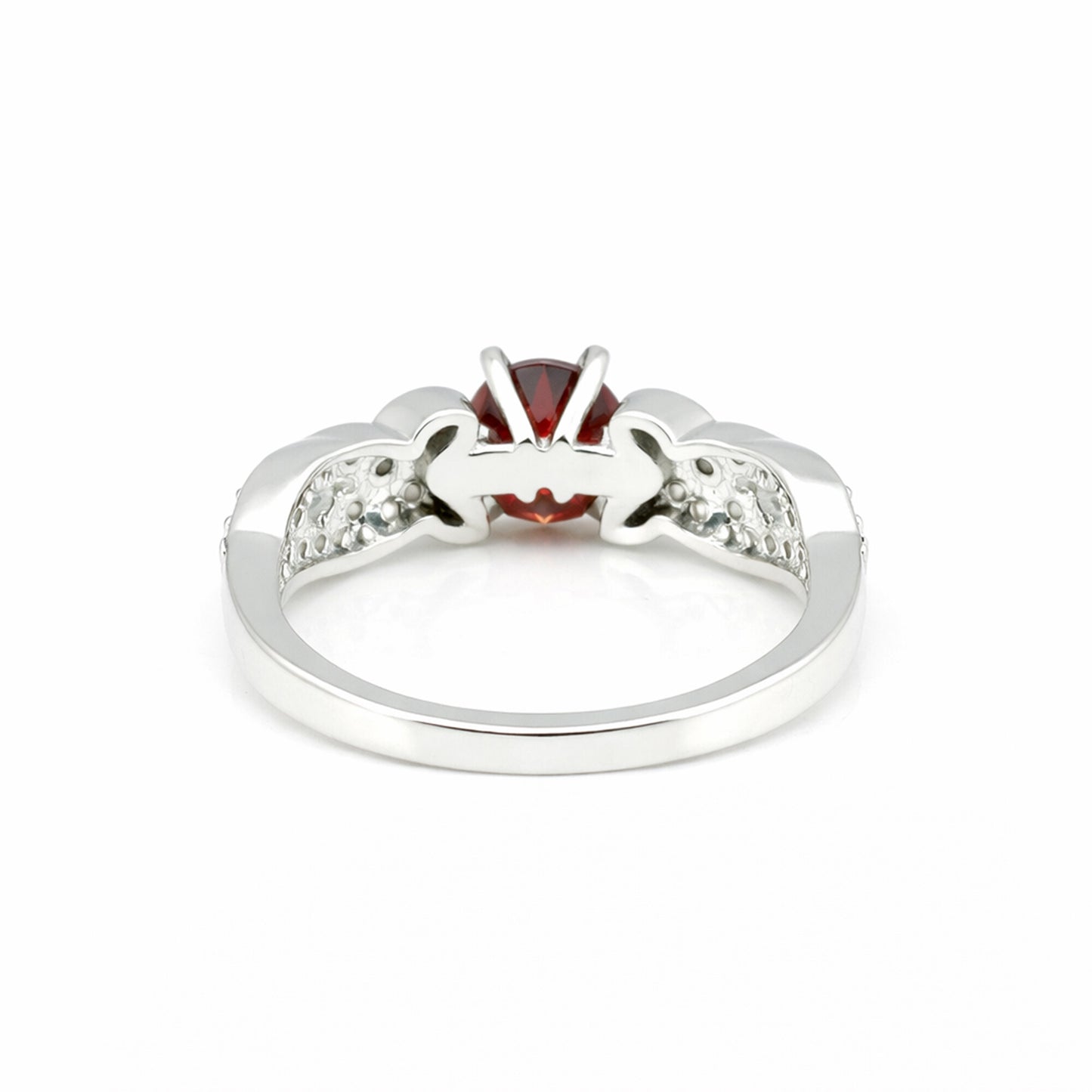 Round Cut Garnet Ring 5.50 Ct. 925 Sterling Silver Eternity Band Gift for Her