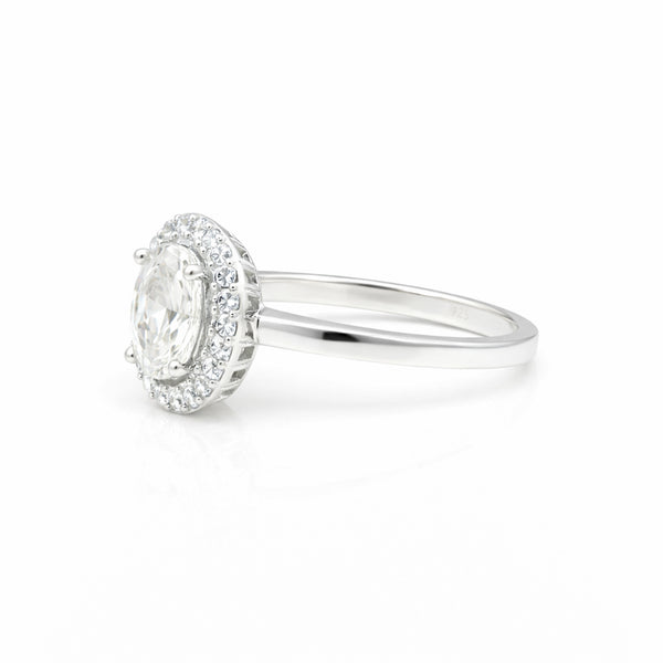 EGL Certified 4.50 Ct. Moissanite Oval Cut Ring 925 Sterling Silver Women Fine J