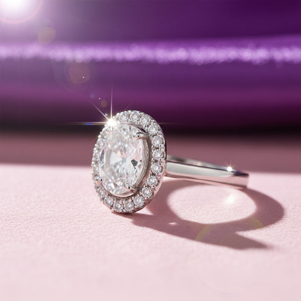 EGL Certified 4.50 Ct. Moissanite Oval Cut Ring 925 Sterling Silver Women Fine J