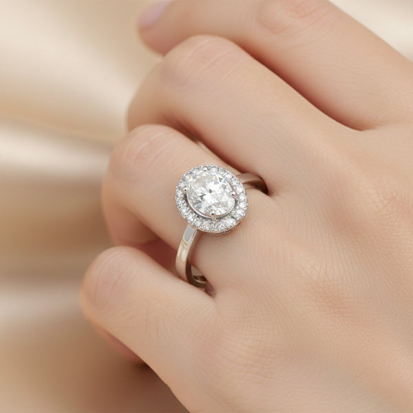 EGL Certified 4.50 Ct. Moissanite Oval Cut Ring 925 Sterling Silver Women Fine J