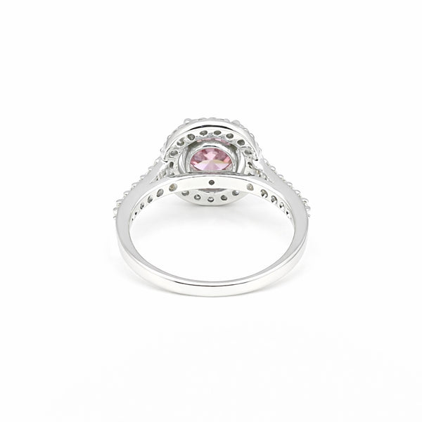 Pink Moissanite Round Ring 7.00 Ct. 925 Sterling Silver Stackable Eternity Band