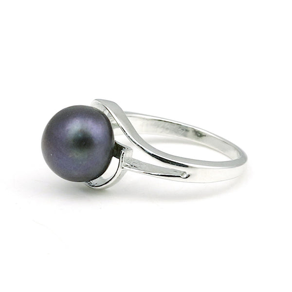 Black Pearl Round Cut Solitaire Ring 3.50 Ct. 925 Sterling Silver Gift for Her