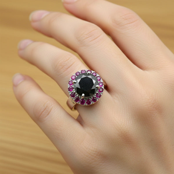 Moissanite Round Cut 5.00 Ct. Gemstone Ring 925 Sterling Silver Women Gift