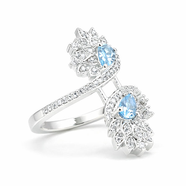 6.50 Ct. Aquamarine Oval Cut Ring 925 Sterling Silver Women Fine Jewelry