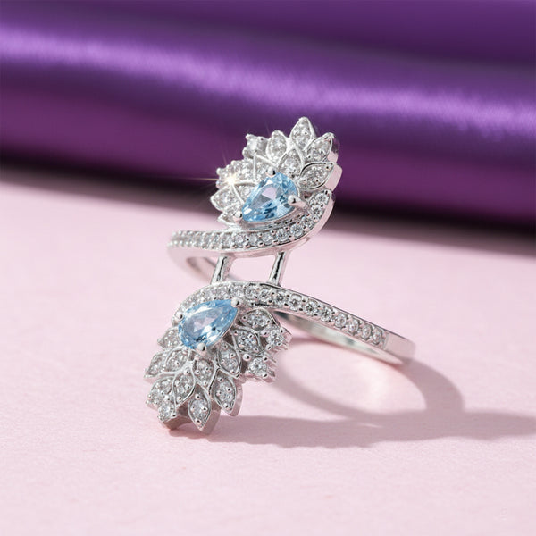 6.50 Ct. Aquamarine Oval Cut Ring 925 Sterling Silver Women Fine Jewelry