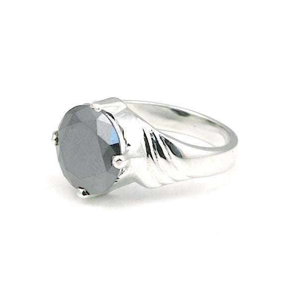 Black Moissanite Round Ring 7.50 Ct. 925 Sterling Silver Stackable Eternity Band