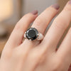 Black Moissanite Round Ring 7.50 Ct. 925 Sterling Silver Stackable Eternity Band