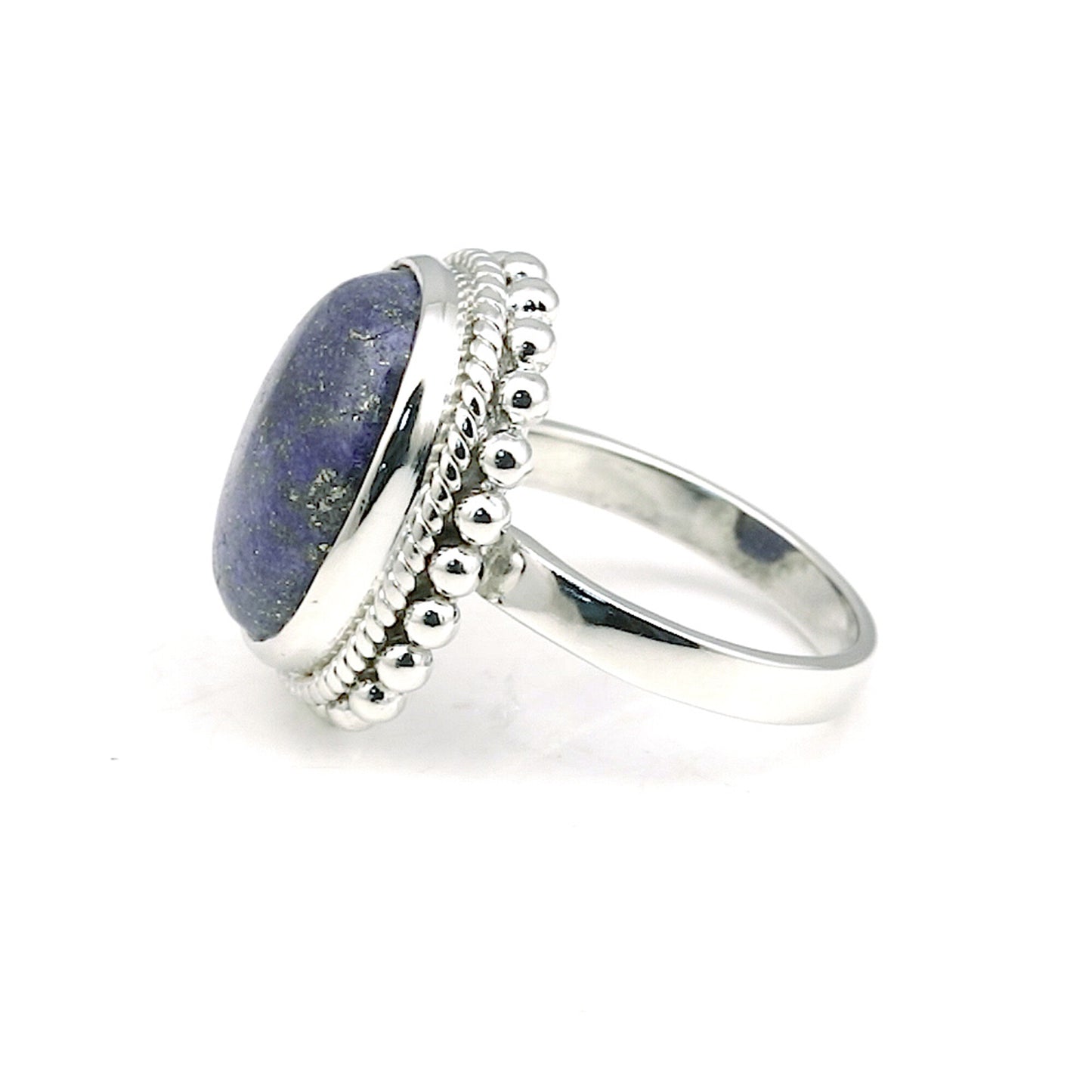 Lapis Oval Solitaire Ring 8.00 Ct. 925 Sterling Silver Wedding Fine Jewelry Gift