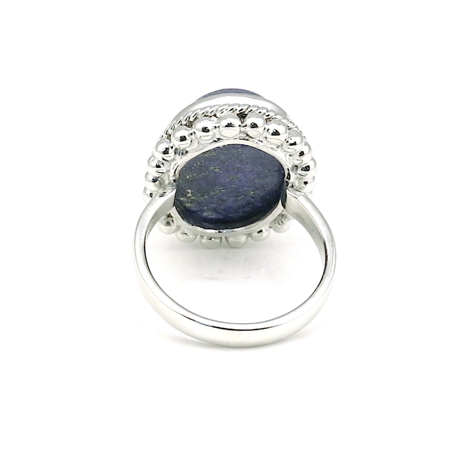 Lapis Oval Solitaire Ring 8.00 Ct. 925 Sterling Silver Wedding Fine Jewelry Gift
