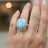 Turquoise Oval Cut Ring 3.00 Ct. 925 Sterling Silver Gift for Her Women