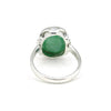 3.50 Ct. Green Emerald Ring Oval Cut 925 Sterling Silver Eternity Band Fine Gift