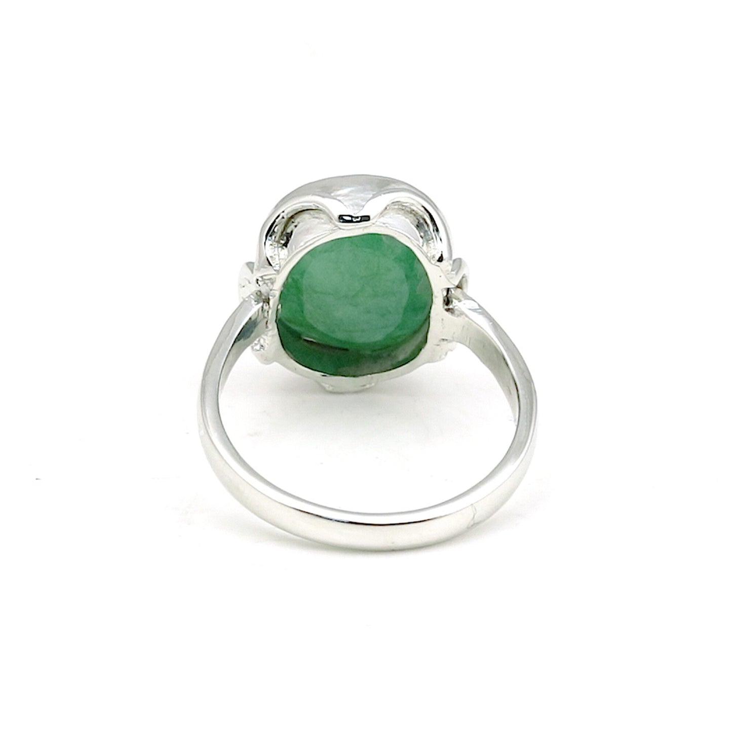 3.50 Ct. Green Emerald Ring Oval Cut 925 Sterling Silver Eternity Band Fine Gift