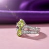 Green Amethyst Pear Cut Solitaire Ring 3.00 Ct. 925 Sterling Silver Gift for Her