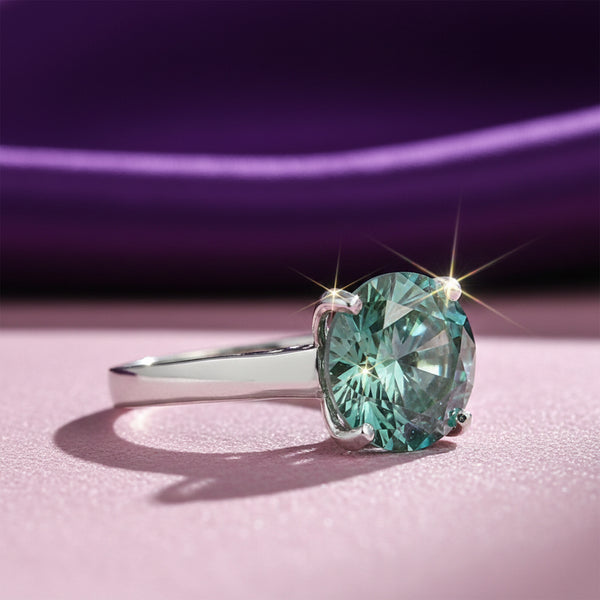 Moissanite Round Cut 4.20 Ct. Gemstone Ring 925 Sterling Silver Women Gift