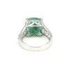 Green Emerald Solitaire Ring 4.70 Ct. Cushion Cut 925 Sterling Silver Stackable