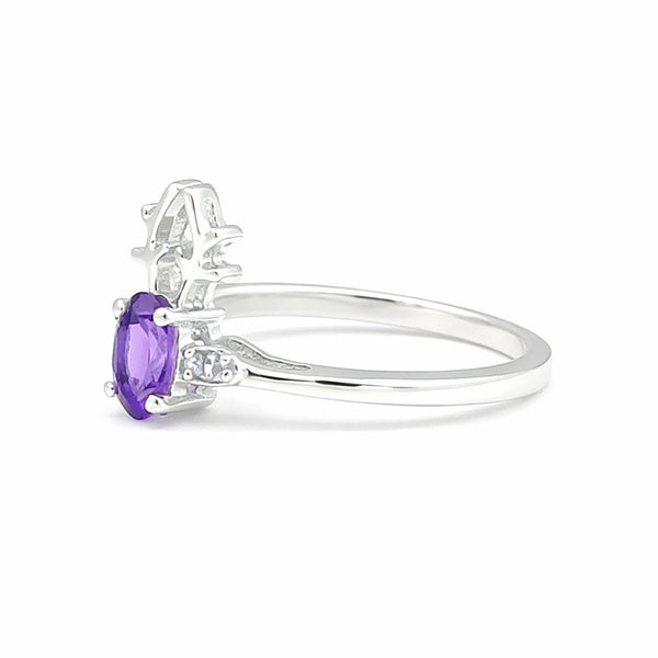 7.50 Ct. Amethyst Oval Cut Ring 925 Sterling Silver Women Fine Jewelry