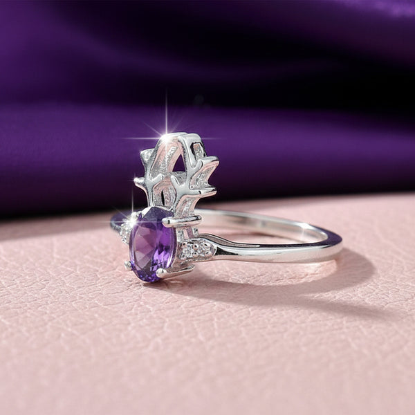 7.50 Ct. Amethyst Oval Cut Ring 925 Sterling Silver Women Fine Jewelry