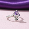 Purple Amethyst Pear Ring 6.50 Ct. 925 Sterling Silver Stackable Eternity Band G