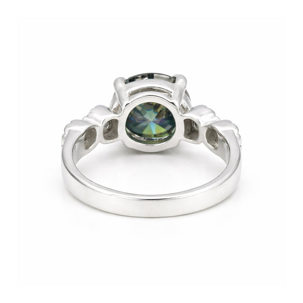 Moissanite Round Solitaire Ring 4.30 Ct. 925 Sterling Silver Wedding Fine Jewelr