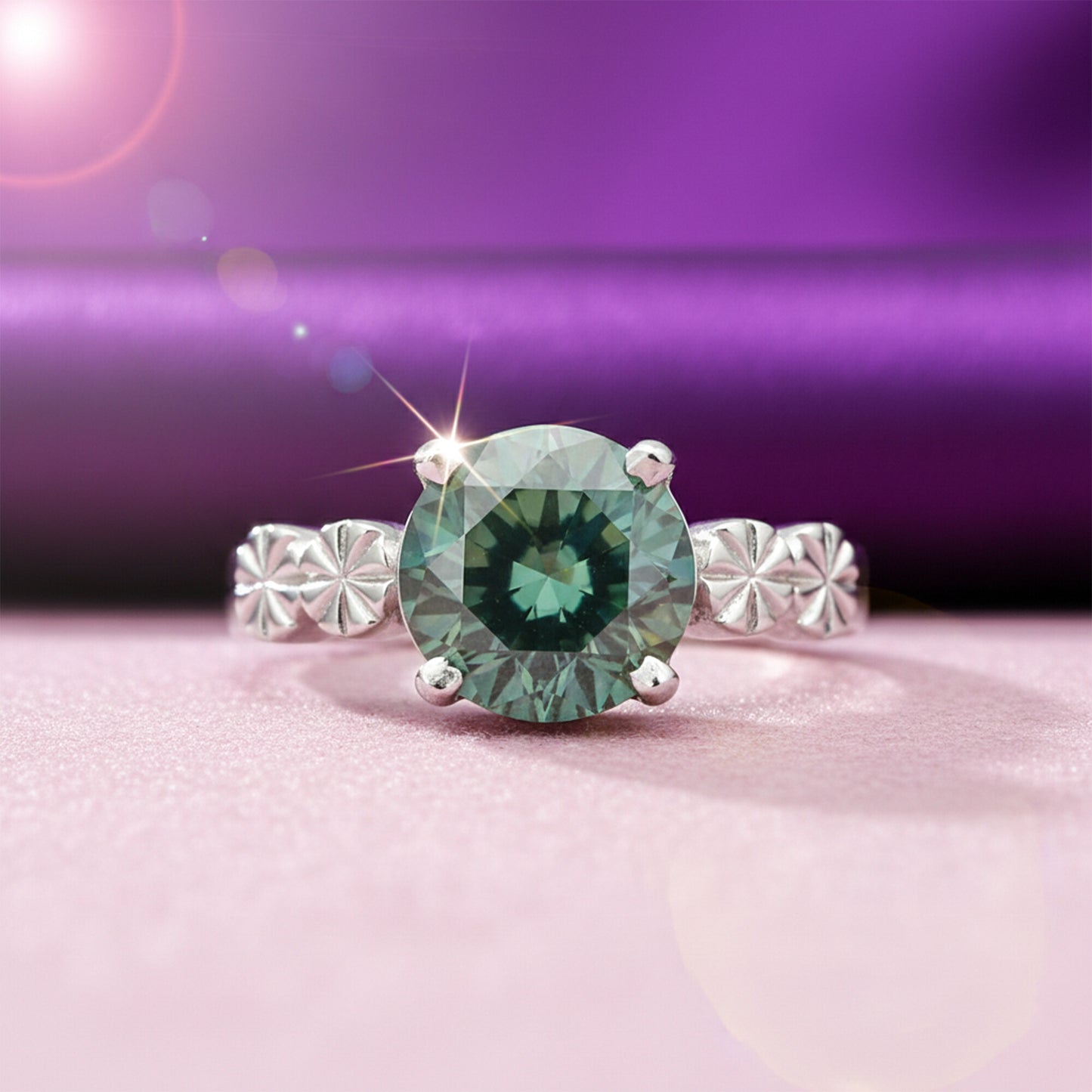 Moissanite Round Solitaire Ring 4.30 Ct. 925 Sterling Silver Wedding Fine Jewelr