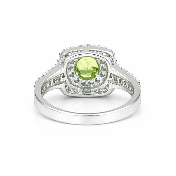 2.00 Ct. Green Amethyst Ring Round Cut 925 Sterling Silver Eternity Band Fine Gi